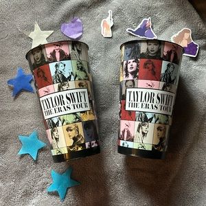 Taylor Swift The Eras Tour Movie Theater Cups Official Merch Black Large AMC Set